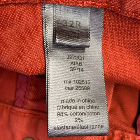 JOHN VARVATOS Size 32 Brick Cotton Blend Button Fly Jeans