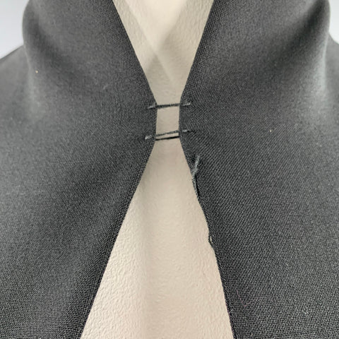 BRIONI Size L Black Mercerized Cotton Ruffled Open Back Cocktail Dress