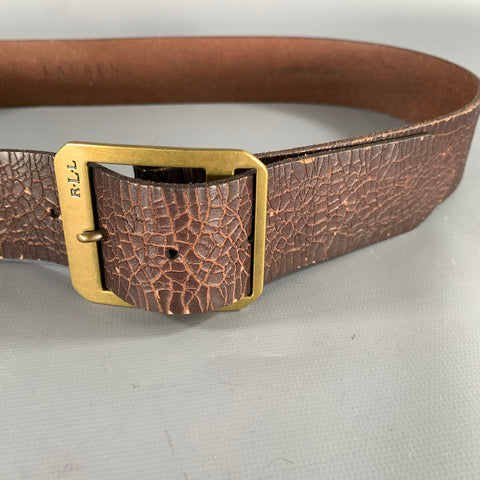 LAUREN by RALPH LAUREN Size M Brown Crackled Leather Belt