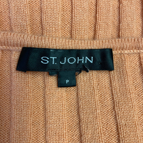 ST. JOHN Size S Orange Ribbed Sleeveless Casual Top