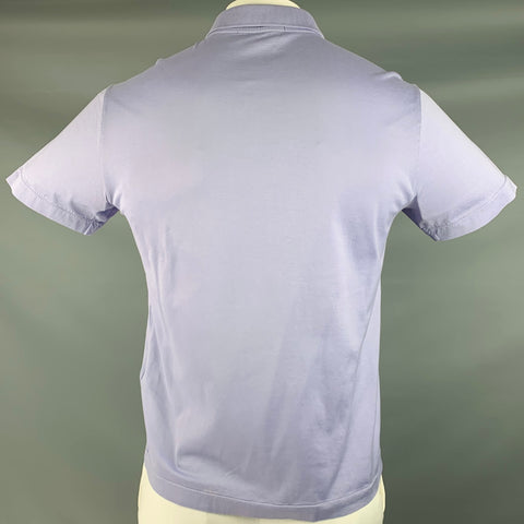 STONE ISLAND Size L Purple Cotton Logo Half Placket Polo