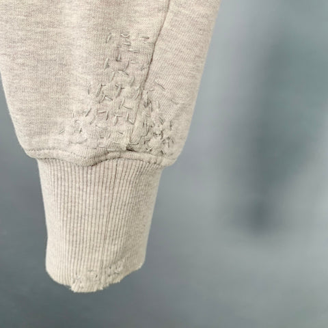 YVES SAINT LAURENT Taille M Sweat-shirt clouté vieilli en coton gris chiné