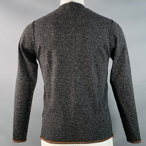 PAUL SMITH Taille S Gris Anthracite Noir Laine Soie Pull Ras du Cou