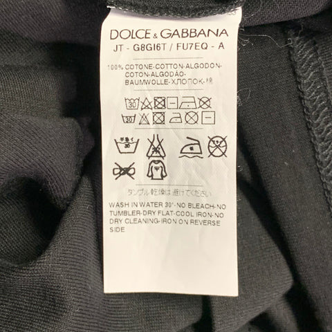 DOLCE & GABBANA Size M Black Cotton Jersey V-Neck T-shirt