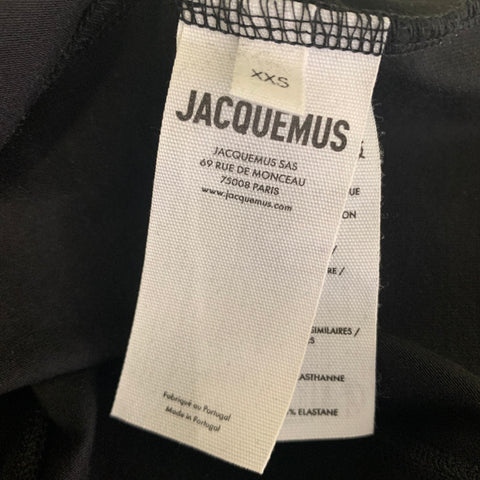 JACQUEMUS Size 00 Black Cotton / Elastane Off-Shoulder Casual Top