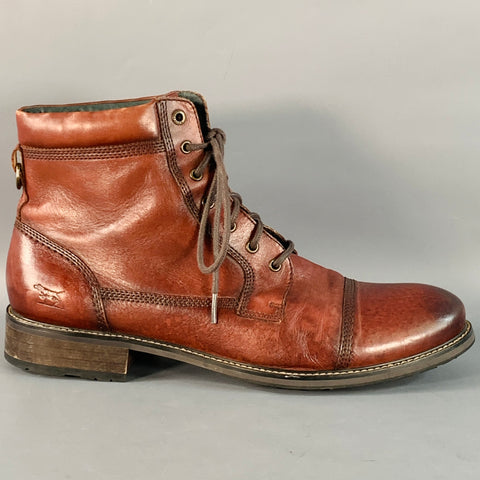 RODD & GUNN Size 13 Dobson Brown Leather Cap Toe Lace-Up Boots