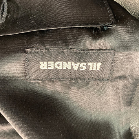 JIL SANDER Talla 40 Chaquetón de mezcla de lana lisa negro