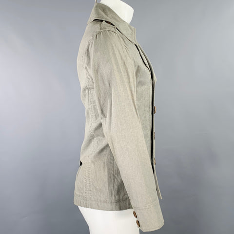 Veste croisée SPIEWAK taille S en toile enduite vert sauge
