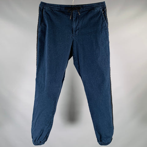 TODD SNYDER Size M Navy Cotton Blend Drawstring Casual Pants