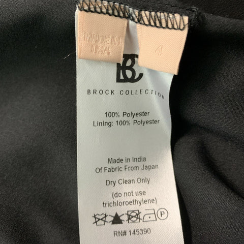 BROCK COLLECTION Abrigo con cremallera oculta sólida de poliéster negro Talla 4