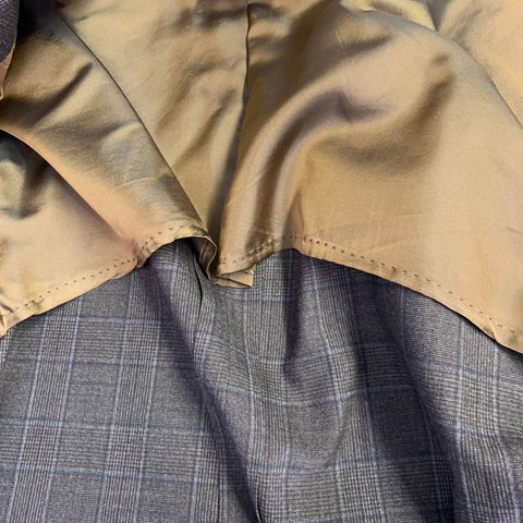 SARTORIO Size 44 Brown Grey Plaid Wool Notch Lapel Suit