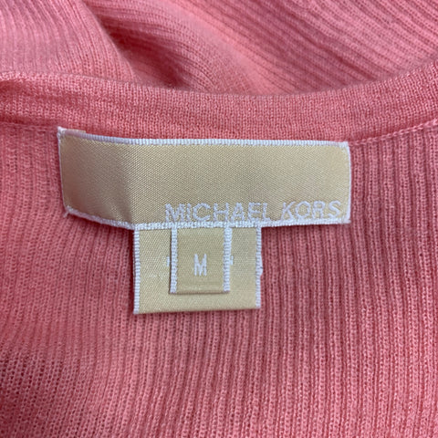 MICHAEL KORS Size M Pink Ribbed Tank Casual Top