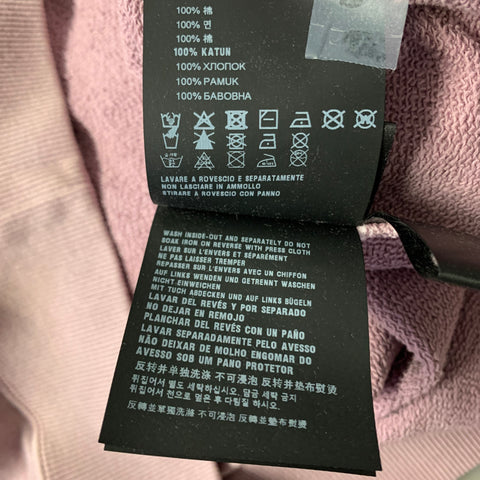 PRADA Size XL Lavender Dark Grey Distressed Cotton Crew Neck Sweatshirt