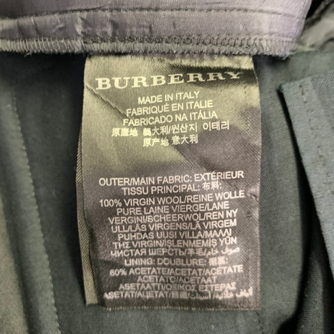 BURBERRY PRORSUM Size 42 Black Charcoal Stripe Virgin Wool Suit