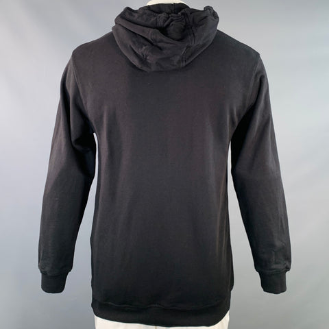 LACOSTE x COMME des GARCONS Size L Black Green Patch Cotton Hooded Sweatshirt
