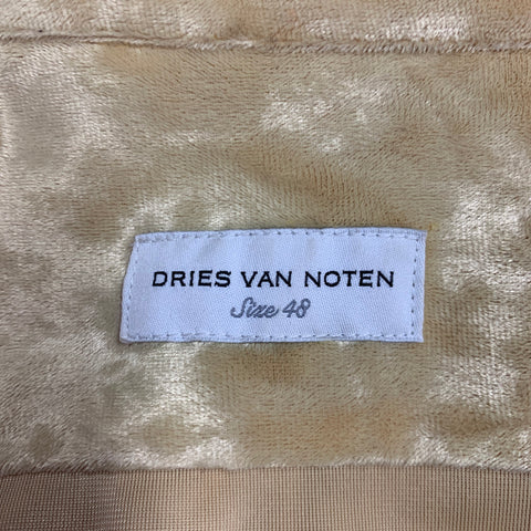 DRIES VAN NOTEN SS2020 Size 38 Yellow Velvet Polyester Blend Long Sleeve Shirt