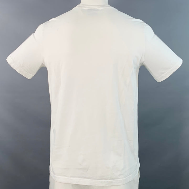 PAUL SMITH Size L White Multi Color Skulls Cotton Crew Neck T-shirt