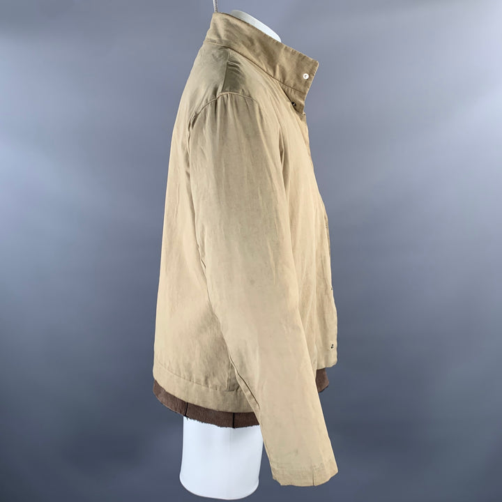 JIL SANDER Size M Beige Brown Cotton Layered Suede Lined Jacket