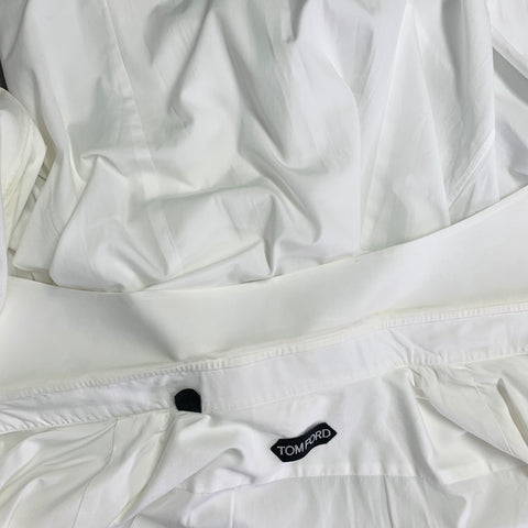 TOM FORD Size M White Cotton Curved Cutaway French Cuffs Long Sleeve Shirt