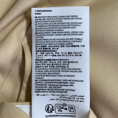 AMI by ALEXANDRE MATTIUSSI Size 34 Cream Twill Virgin Wool Straight Dress Pants