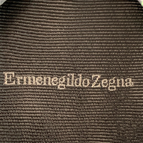 ERMENEGILDO ZEGNA Grey Green Paisley Silk Tie
