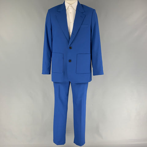 3.1 PHILLIP LIM Size 40 Royal Blue Wool Blend Notch Lapel Suit