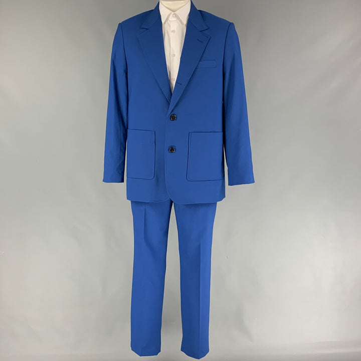 3.1 PHILLIP LIM Size 40 Royal Blue Wool Blend Notch Lapel Suit