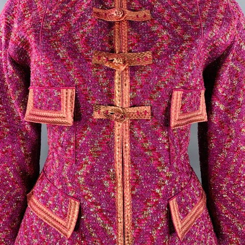 LOUIS VUITTON Size 10 Purple Fuchsia Cotton Blend Jacket Blazer