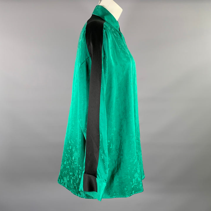 HAIDER ACKERMANN Size S Green Black Jacquard Button Down Shirt