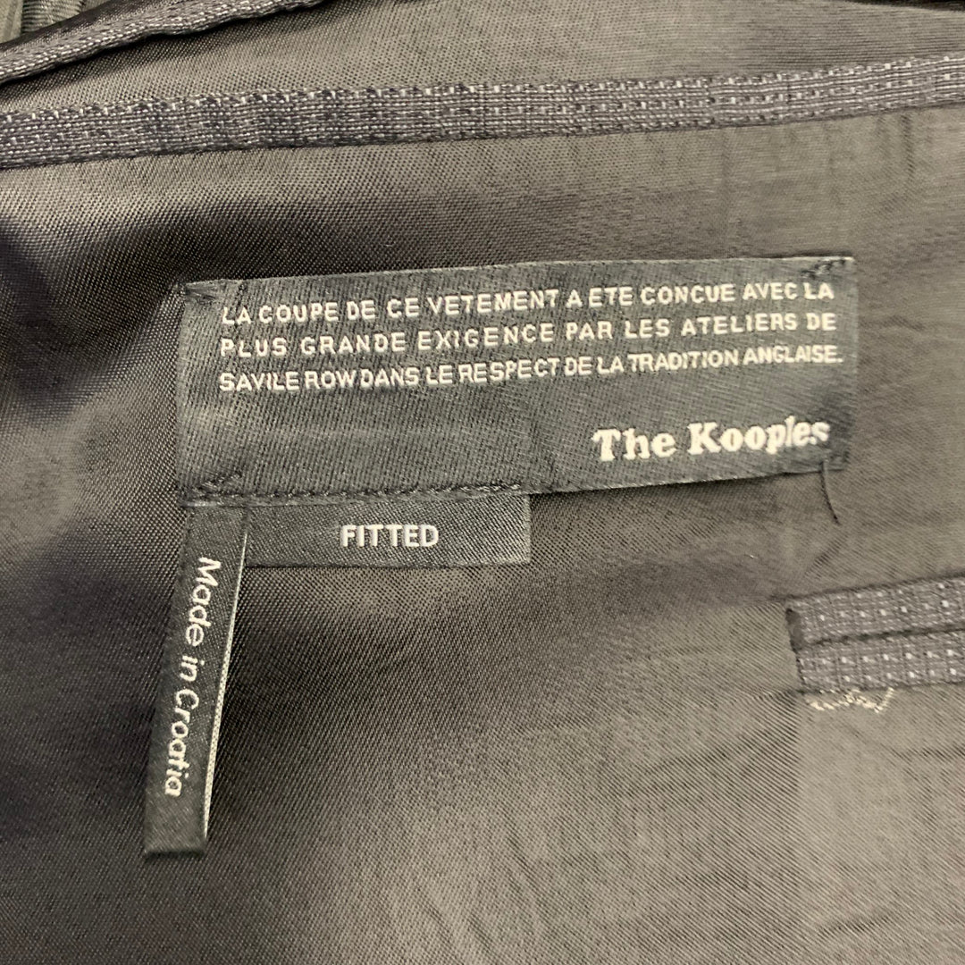 THE KOOPLES Size 38 Black Wool Woven Peak Lapel Tuxedo
