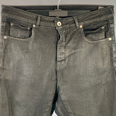 DRKSHDW Size 31 Black Contrast Stitch Cotton Blend Tapered Jeans
