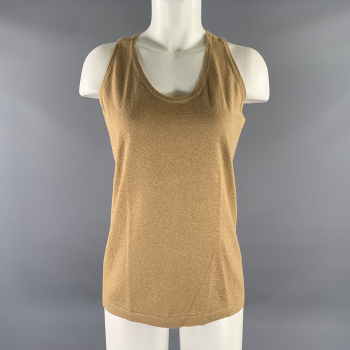 DRIES VAN NOTEN Size M Gold Viscose Blend Tank Casual Top
