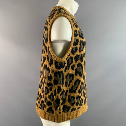 KAPITAL Size L Leopard  Print Wool Acryllic Vest