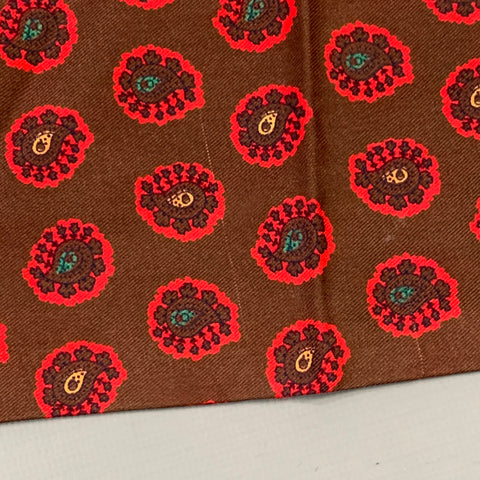 VINTAGE Brown Red Paisley Scarf