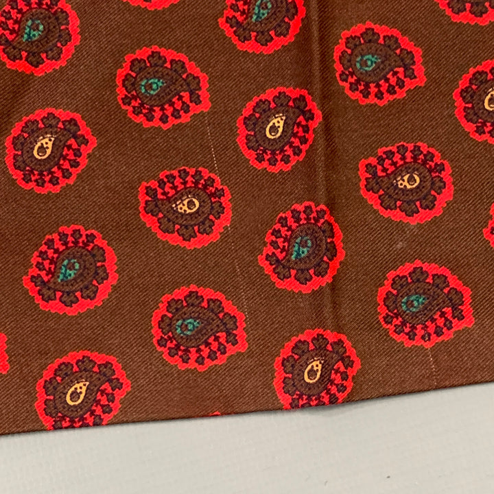VINTAGE Brown Red Paisley Scarf