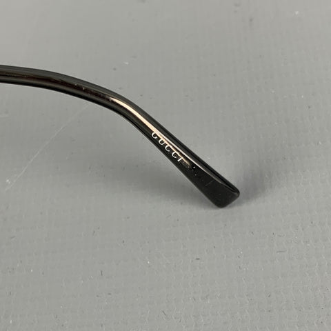 GUCCI Silver Metal Aviator Sunglasses