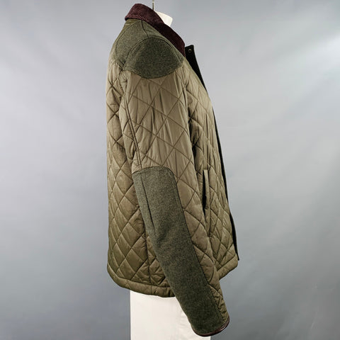 BARBOUR Size XL Green Olive Polyamide Quilted Jacket