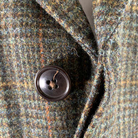 RRL by RALPH LAUREN Size M Brown Olive Glen Check Wool Overcoat