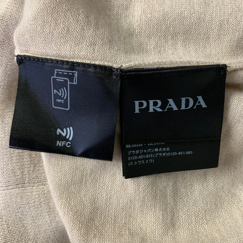 PRADA Size L Beige Knitted Cashmere Tank Top