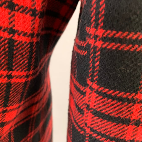 MARC by MARC JACOBS Taille M Manteau croisé en laine mélangée à carreaux rouge et noir