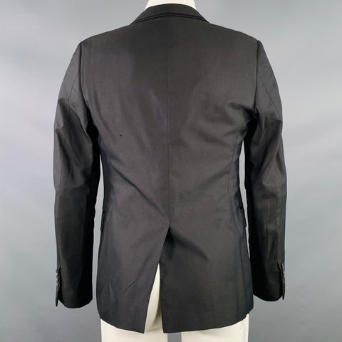 JOHN RICHMOND Size 38 Black Nailhead Wool Blend Notch Lapel Sport Coat