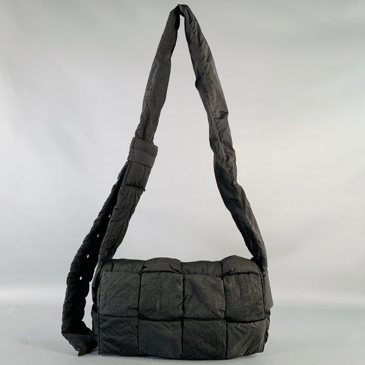 BOTTEGA VENETA Padded Tech Cassette Black Woven Nylon Cross Body Handbag