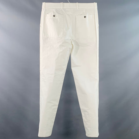 ALEXANDER MCQUEEN Size 30 White Cotton Cargo Ankle Zip Casual Pants