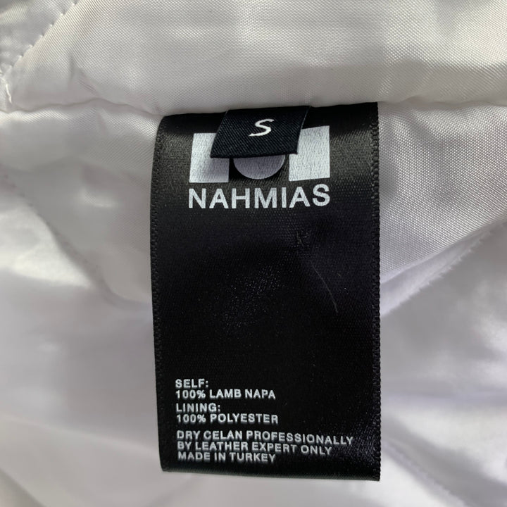 NAHMIAS Size S White Lamb Leather Carpenter Jacket