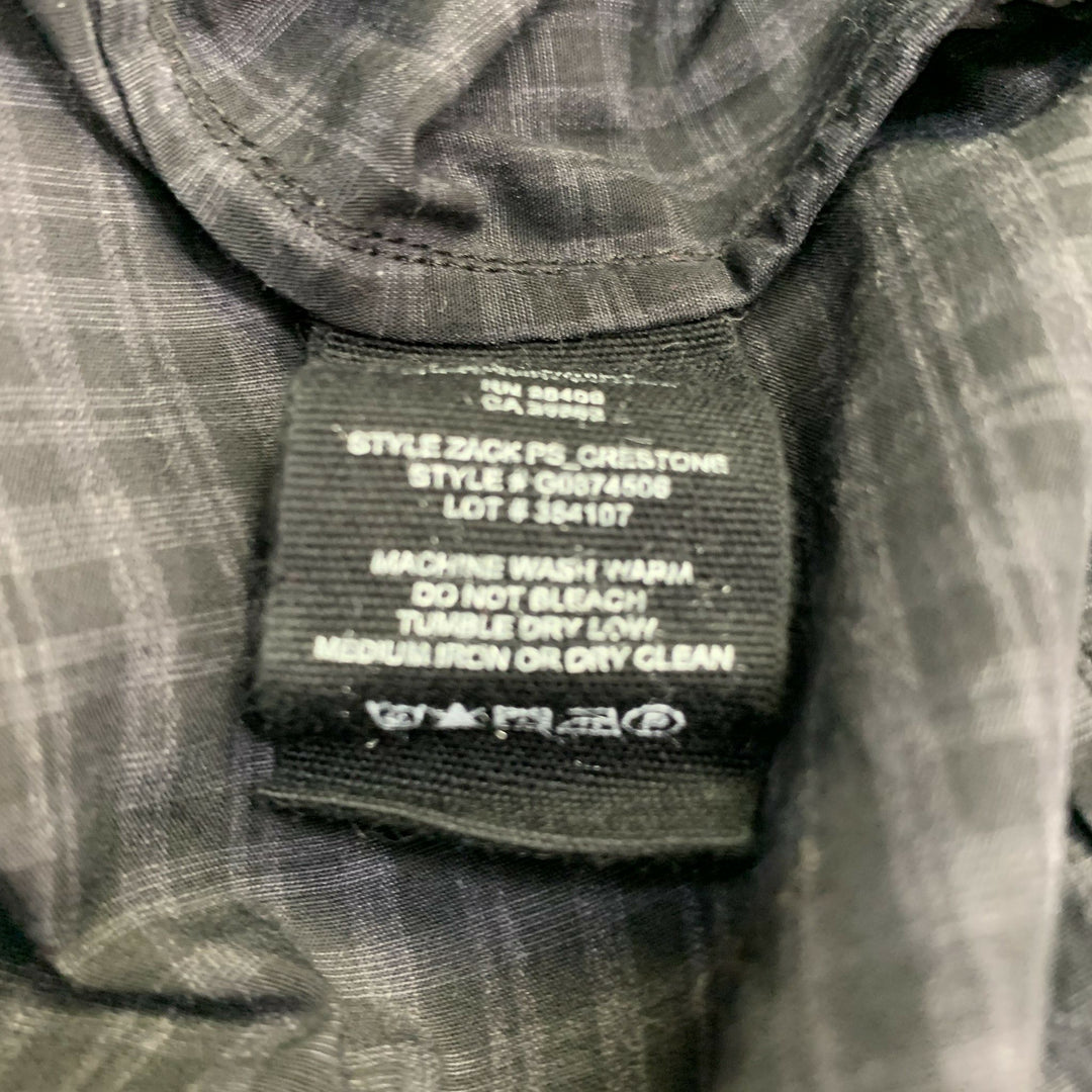 THEORY Size M Black Charcoal Checkered Cotton Long Sleeve Shirt