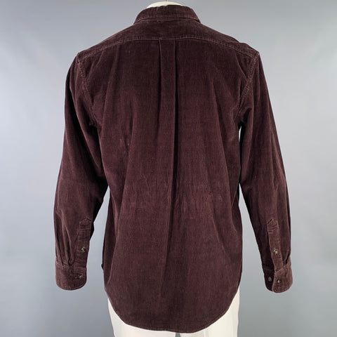 FILSON Size L Brown Corduroy Cotton Two Pockets Long Sleeve Shirt