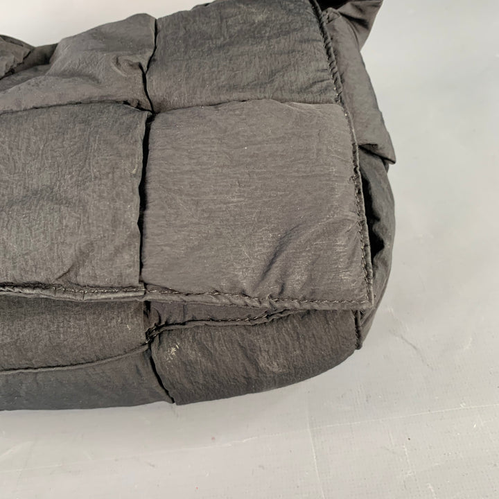 BOTTEGA VENETA Padded Tech Cassette Black Woven Nylon Cross Body Handbag