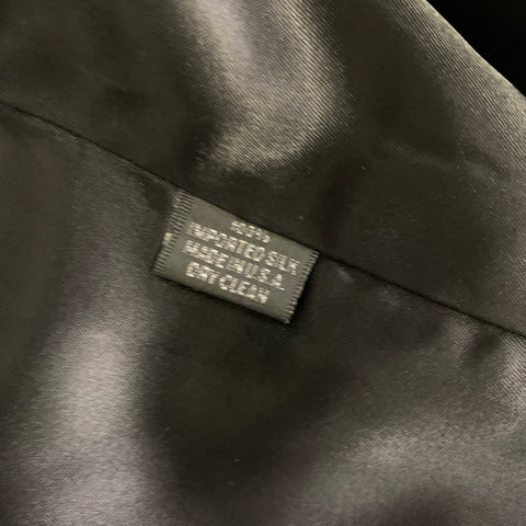 NEIMAN MARCUS Size XL Black Silk Buttoned Vest