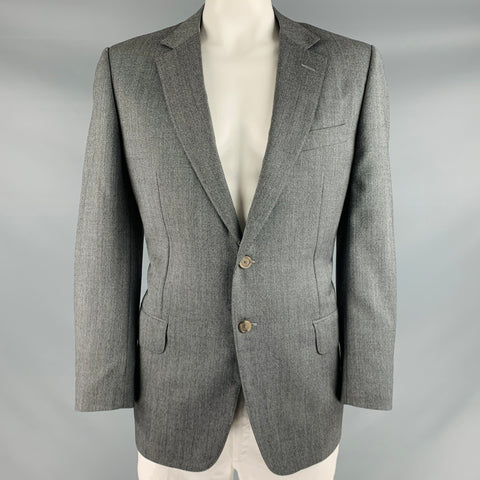 GUCCI Size 44 Black Grey Nailhead Wool Mohair Single Breasted Sport Coat