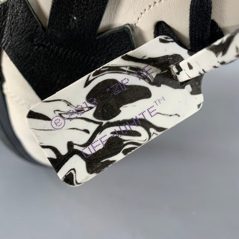 OFF-WHITE Size 12 Off White Black & Orange Leather High Top Sneakers